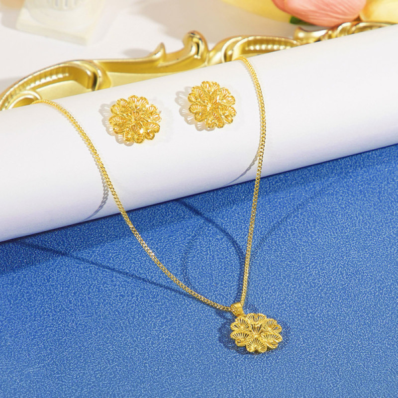 Heart-Shaped Floral jewelry set