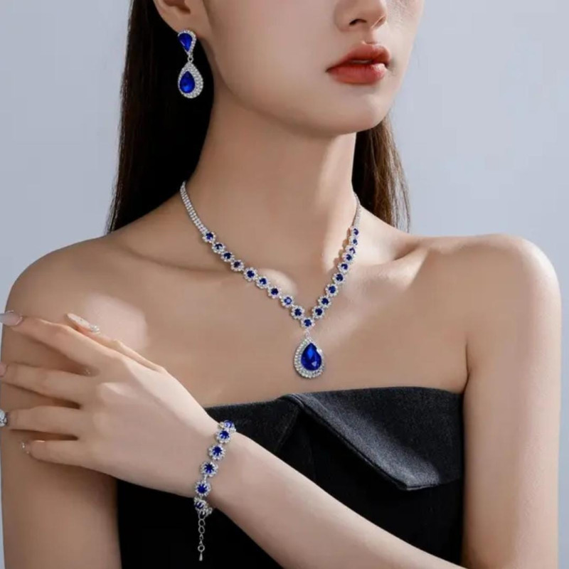 necklace diamond cut (3pcs combo set)