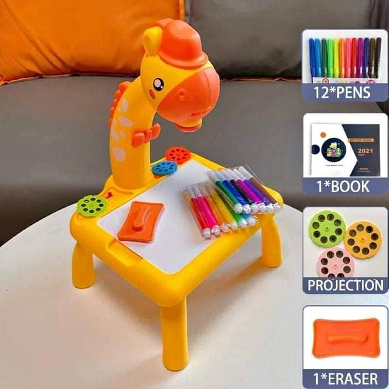 Children Led Projector Art Drawing Table Toys Kids Painting Board