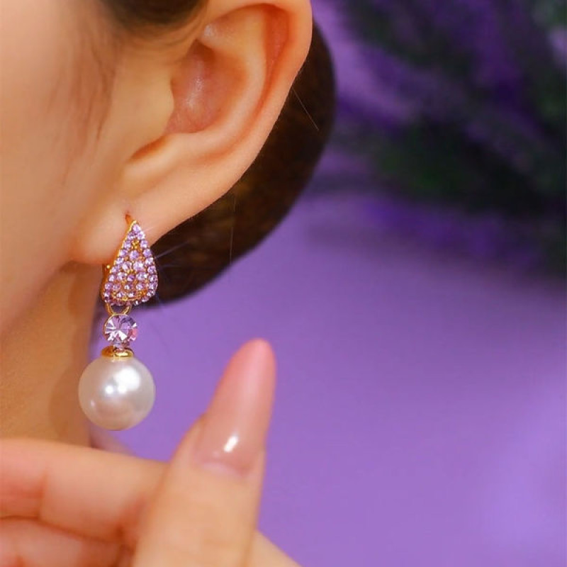korean Zircon Pearl Earrings