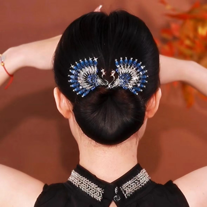 Vintage Blue Peacock Hair-clip