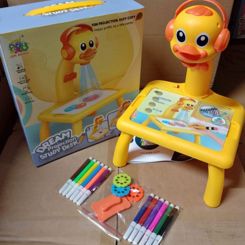Children Led Projector Art Drawing Table Toys Kids Painting Board