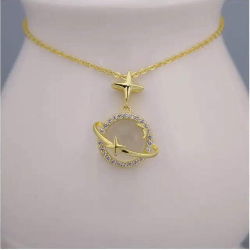 Star Moon Myth Chalcedony Necklace