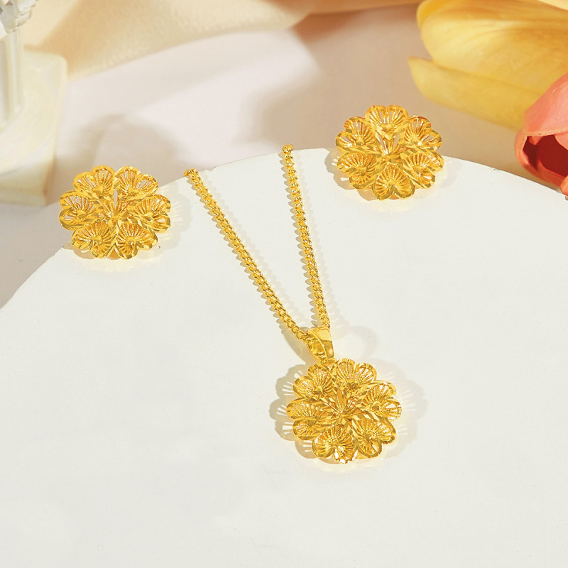 Heart-Shaped Floral jewelry set