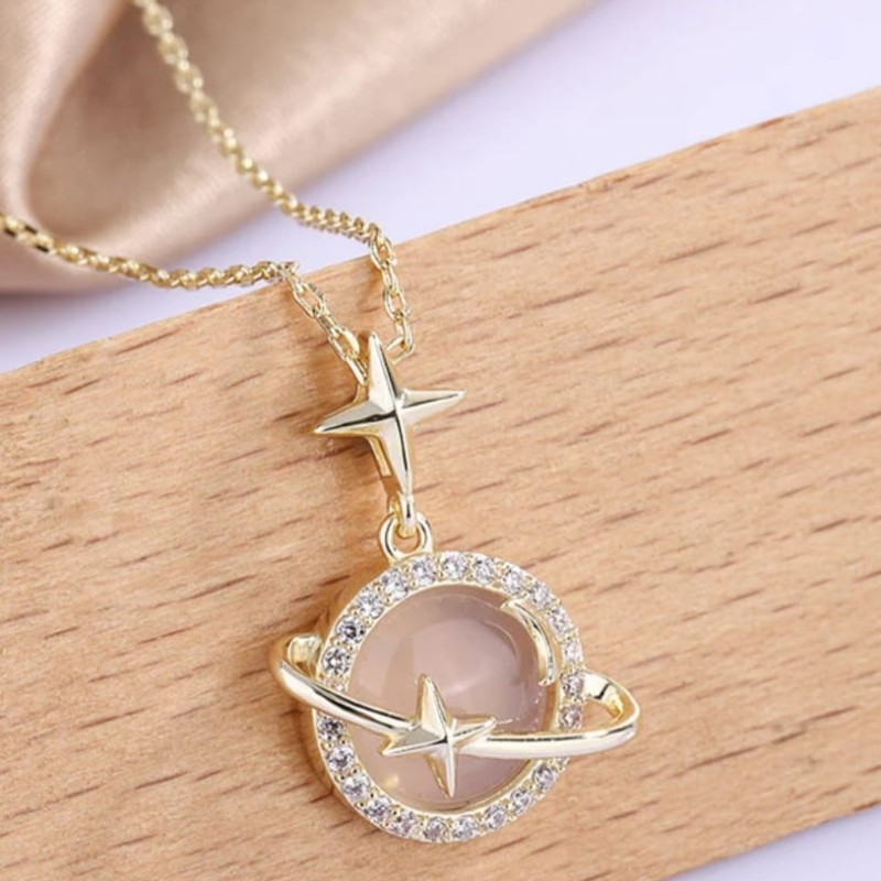 Star Moon Myth Chalcedony Necklace