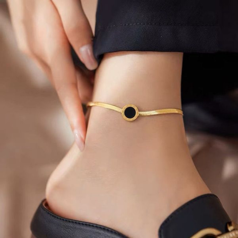 Black stone anklet (কালার গ্যারান্টি)