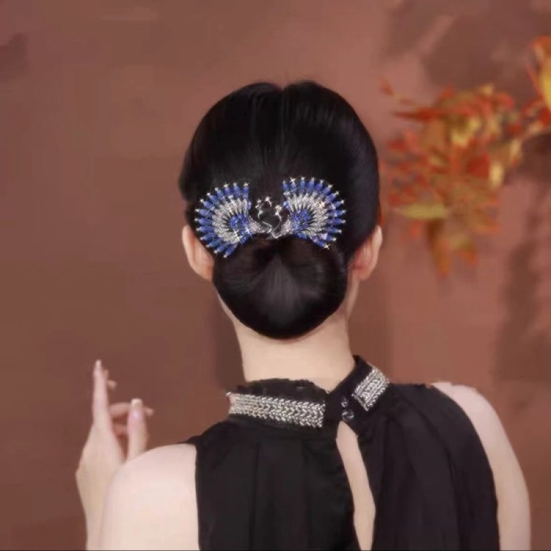 Vintage Blue Peacock Hair-clip