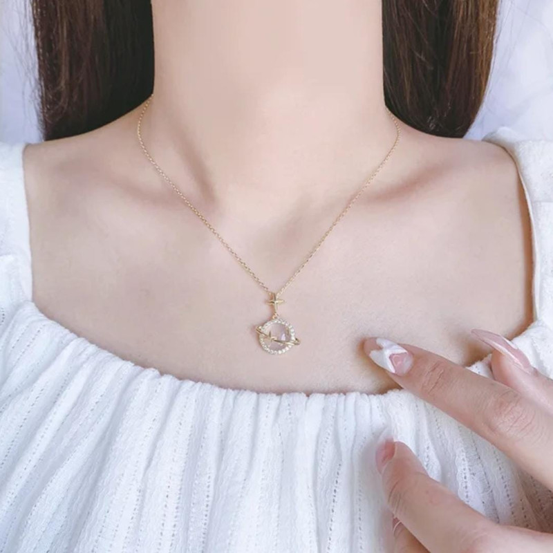 Star Moon Myth Chalcedony Necklace
