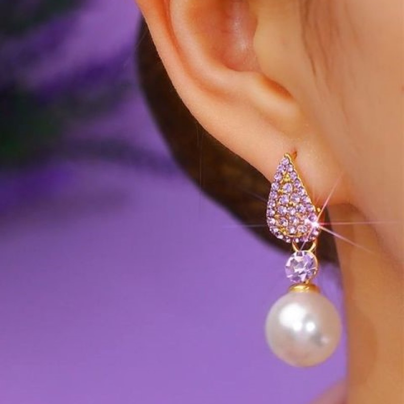 korean Zircon Pearl Earrings